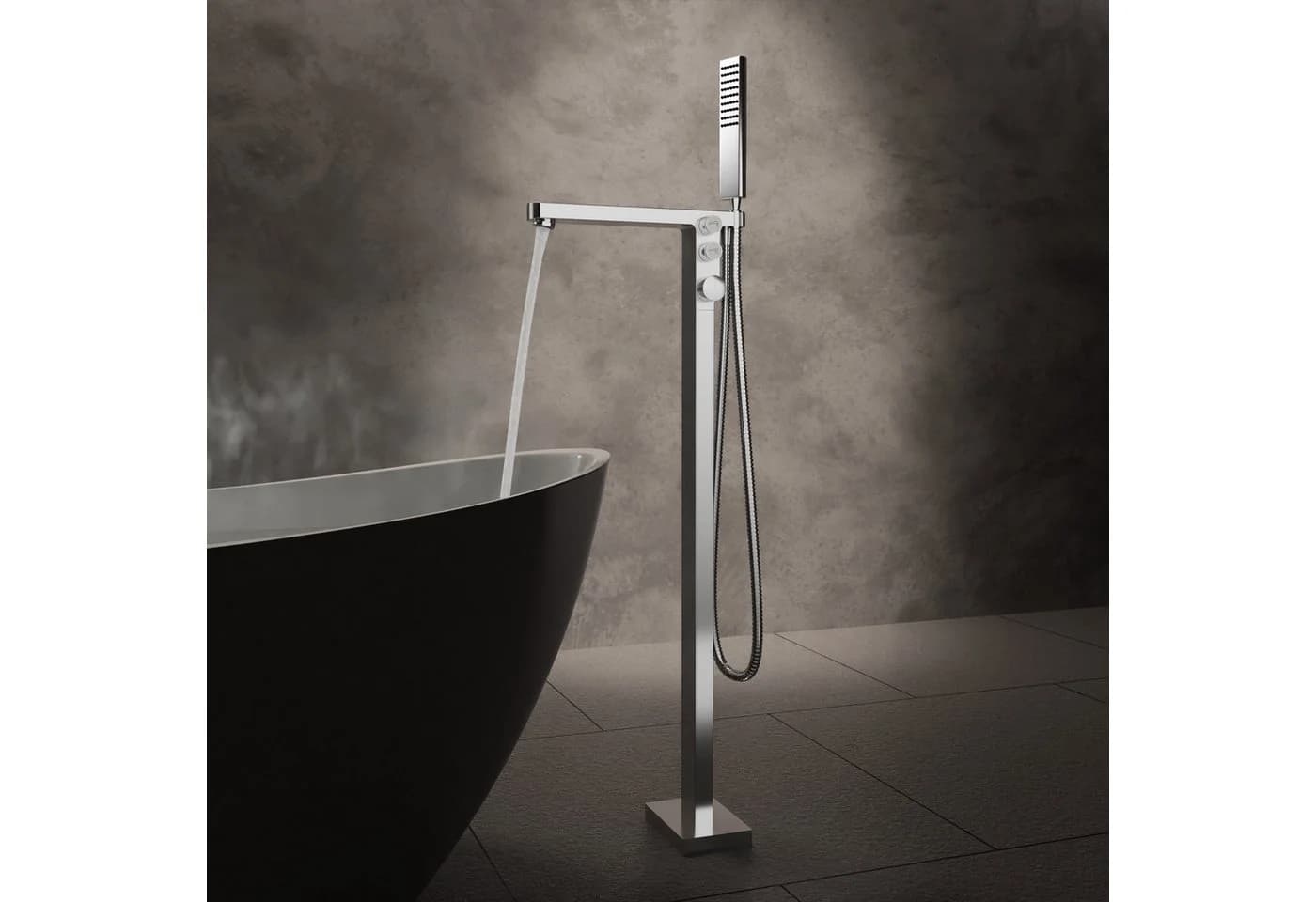 Freistehende Wannenarmatur NT7562 Chrom mit ABS-Handbrause