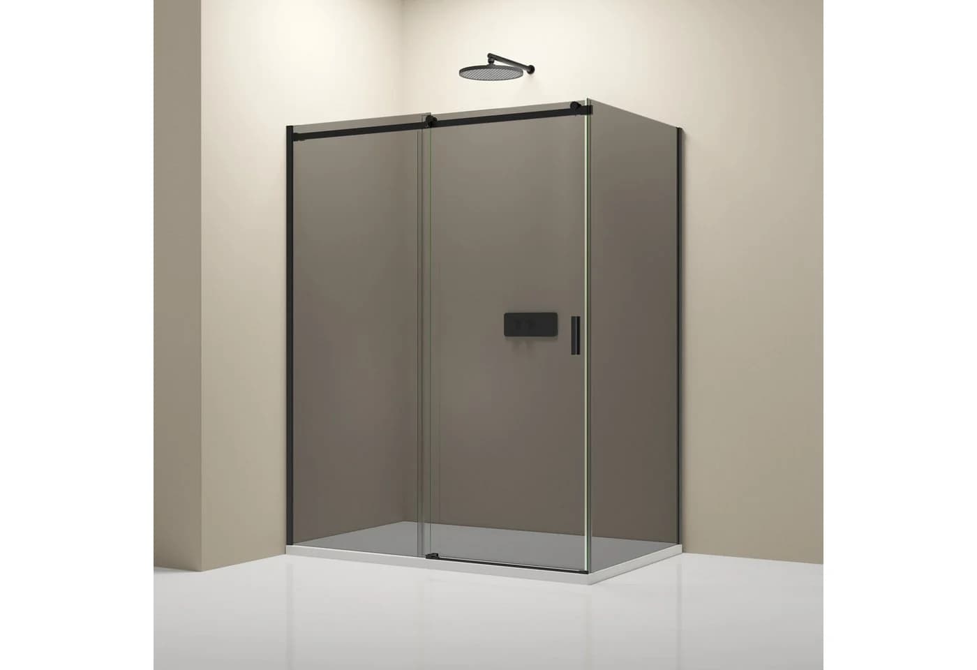 Bernstein Eckdusche NT806 FLEX Schwarz Grau ESG-Glas - Bild 2