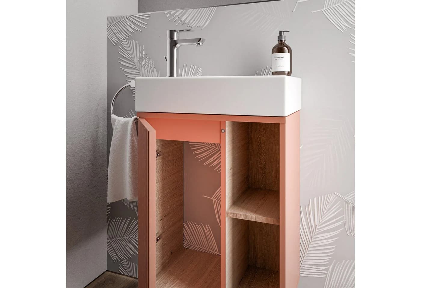 BELDIVO Badmöbel-Set mit Waschtischunterschrank 50 cm & Keramik-Waschbecken - Bild 5