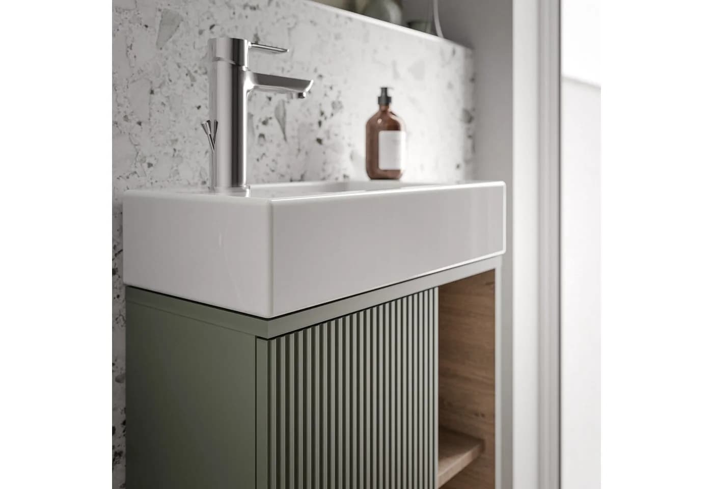 BELDIVO Badmöbel-Set 50 cm mit Keramik-Waschbecken, wählbare Farbe, matt - Bild 3