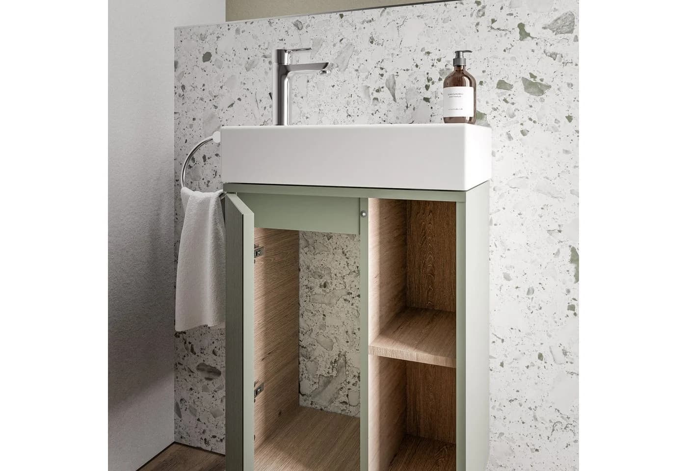 BELDIVO Badmöbel-Set 50 cm mit Keramik-Waschbecken, wählbare Farbe, matt - Bild 5