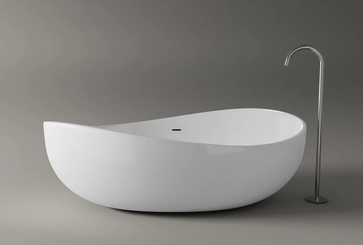 Bernstein Badewanne WAVE Acryl Weiß glänzend Freistehend Oval