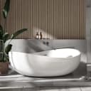 Bernstein Badewanne WAVE Acryl Weiß glänzend Freistehend Oval Bild 2