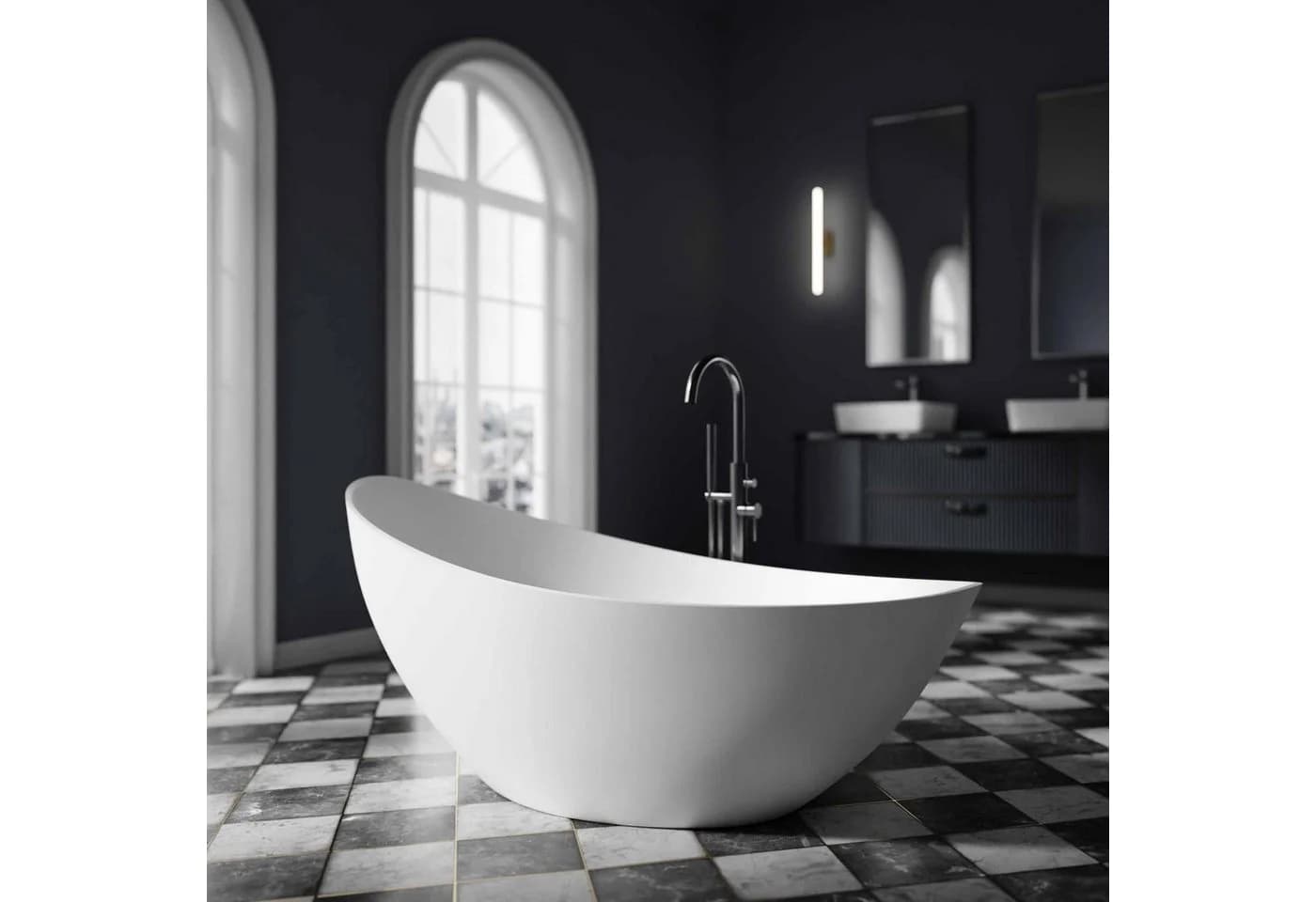 Bernstein Badewanne VICE 2.0 Weiß matt Freistehend Acryl Oval - Bild 2