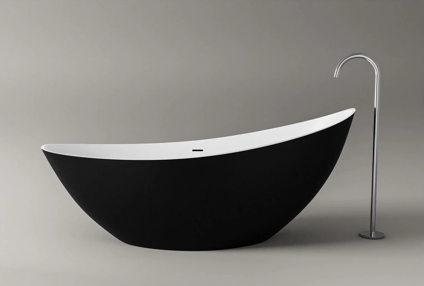 Bernstein Badewanne VICE 2.0 Schwarz/Weiß matt Freistehend Acryl - Bild 3