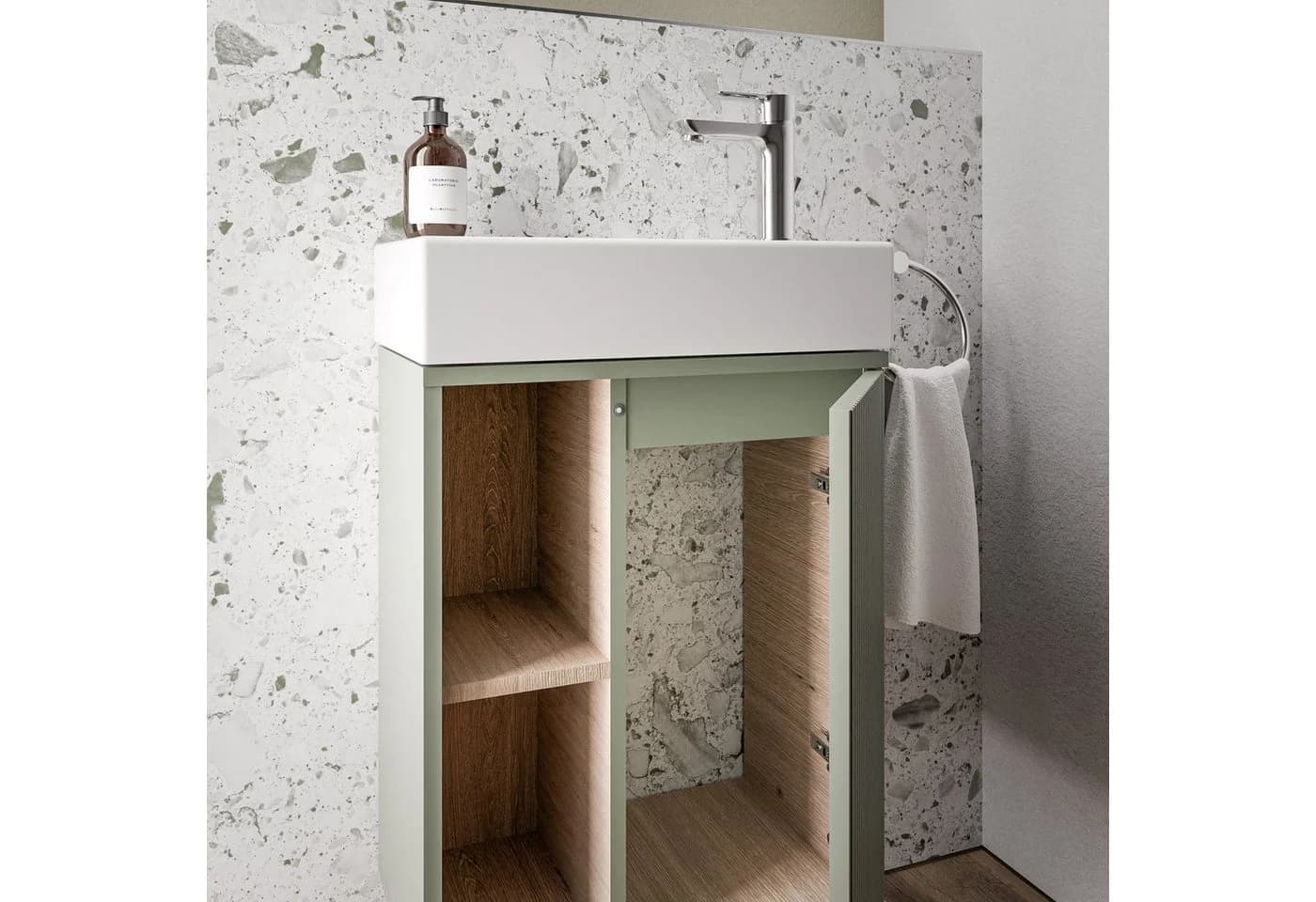 Bernstein Badmöbel-Set BELDIVO Jadegrün mit Waschbecken - Bild 5