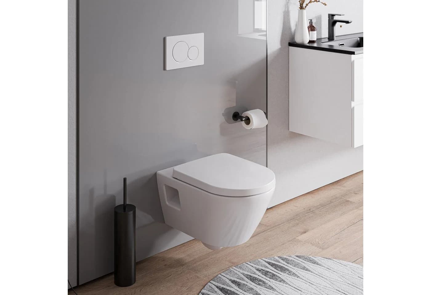 Bernstein Tiefspül-WC VIVEO Wandhängend Weiß Glänzend Spülrandlos - Bild 2