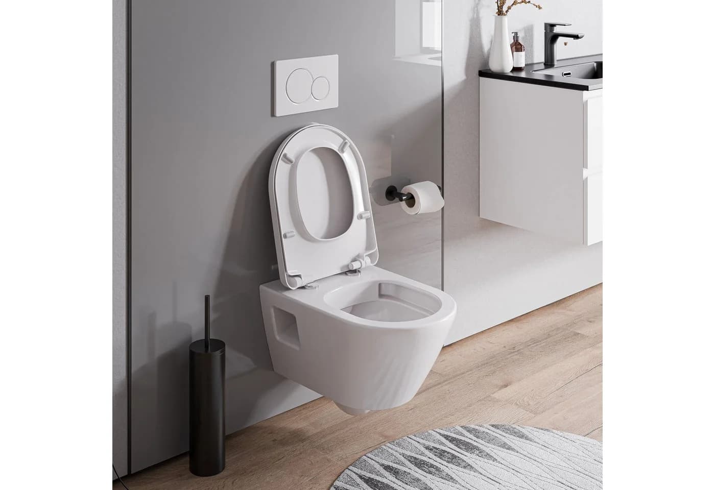 Bernstein Tiefspül-WC VIVEO Wandhängend Weiß Glänzend Spülrandlos - Bild 3
