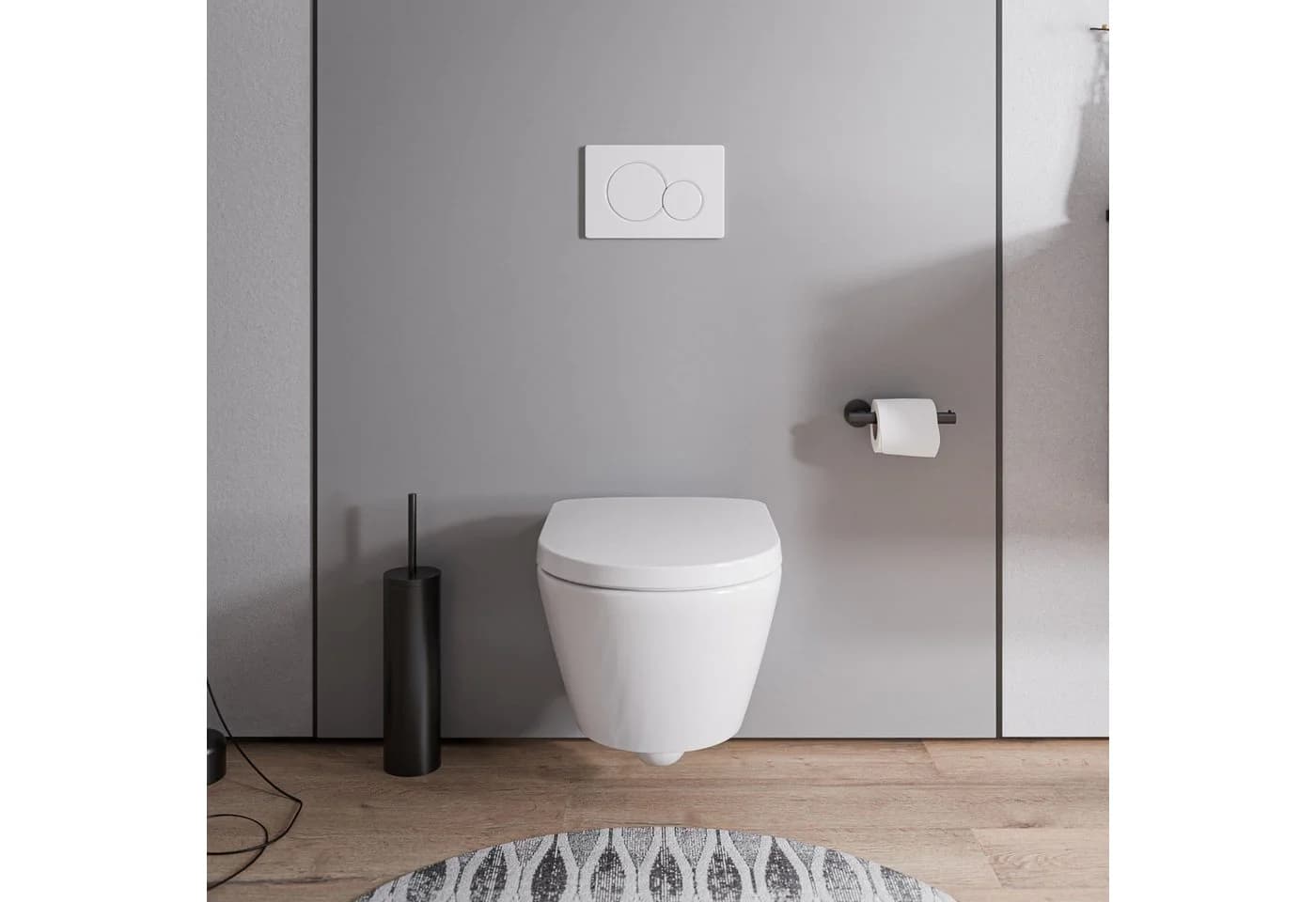 Bernstein Tiefspül-WC VIVEO Wandhängend Weiß Glänzend Spülrandlos - Bild 4