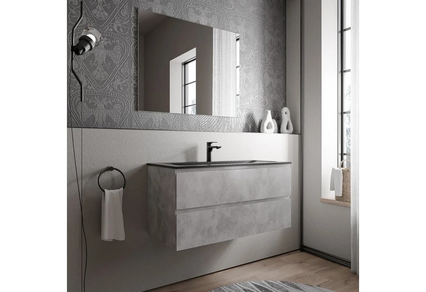 AVA Waschtischunterschrank 100cm mit Mineralguss-Waschbecken - Bild 2