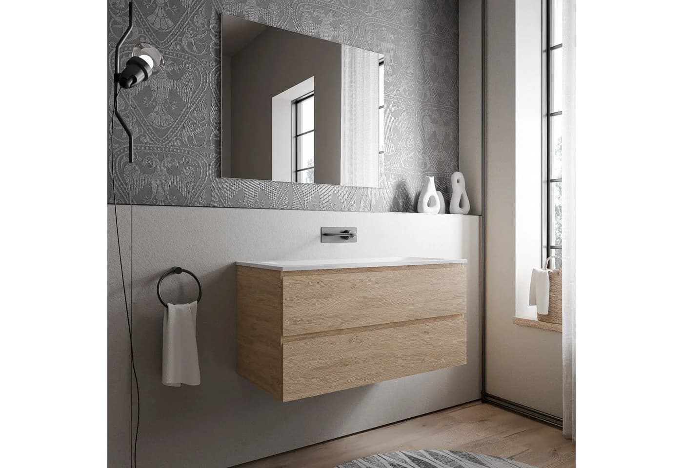 Bernstein Waschbeckenunterschrank AVA 100cm mit Mineralguss-Waschbecken - Bild 2