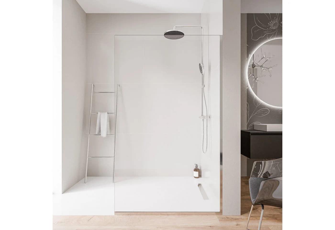 Bernstein Walk-in-Dusche EX102 10mm Klarglas Edelstahl Chrom - Bild 2
