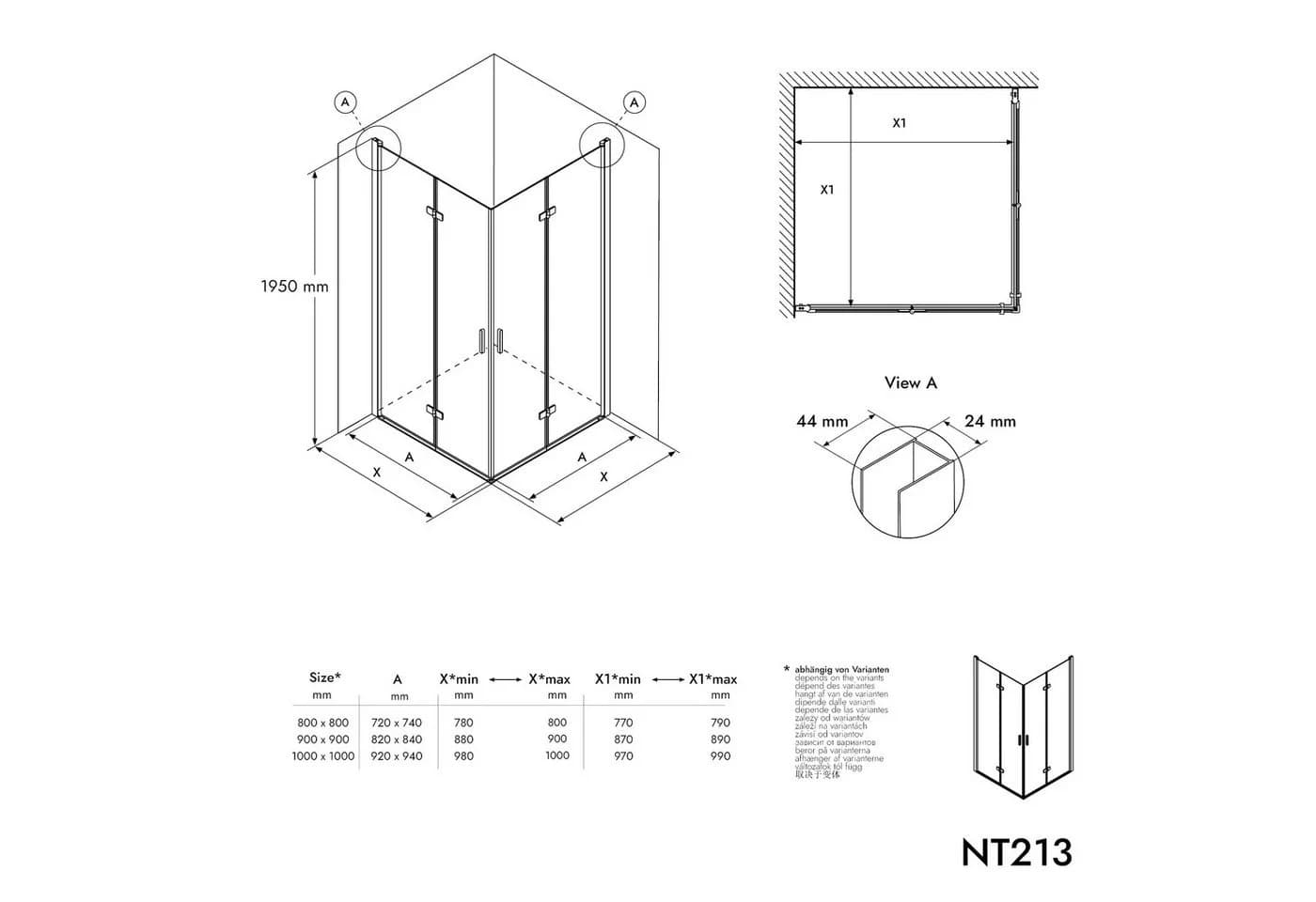 Bernstein Eckdusche NT213 mit Falttüren und Nano-Glas - Bild 5