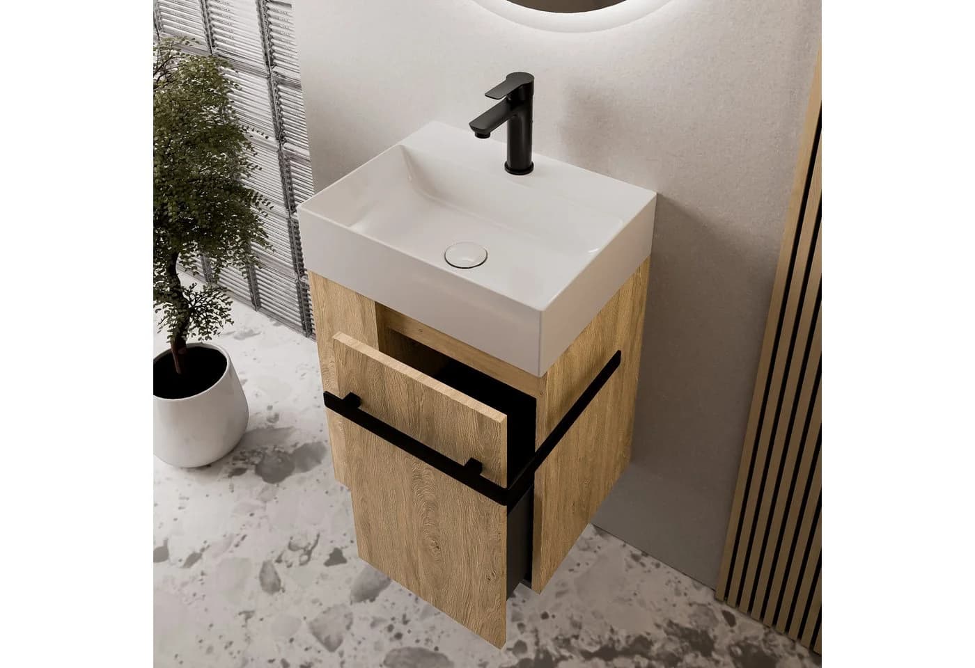 Bernstein Waschbeckenunterschrank COMPACT 450 mit Keramik-Waschbecken - Bild 3