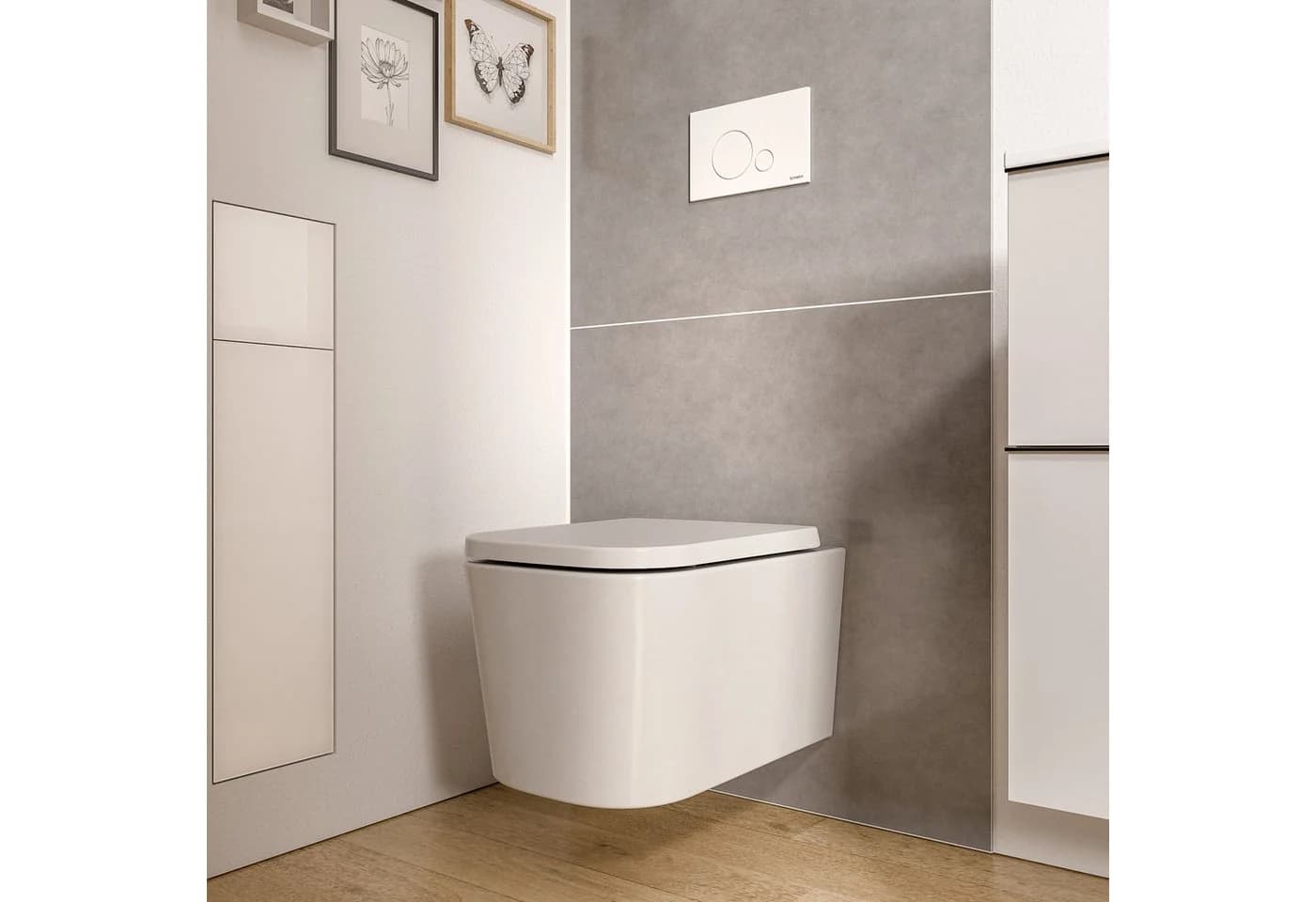 Bernstein LAVOA Wand-WC Set Weiß glänzend Spülrandlos Softclose - Bild 2