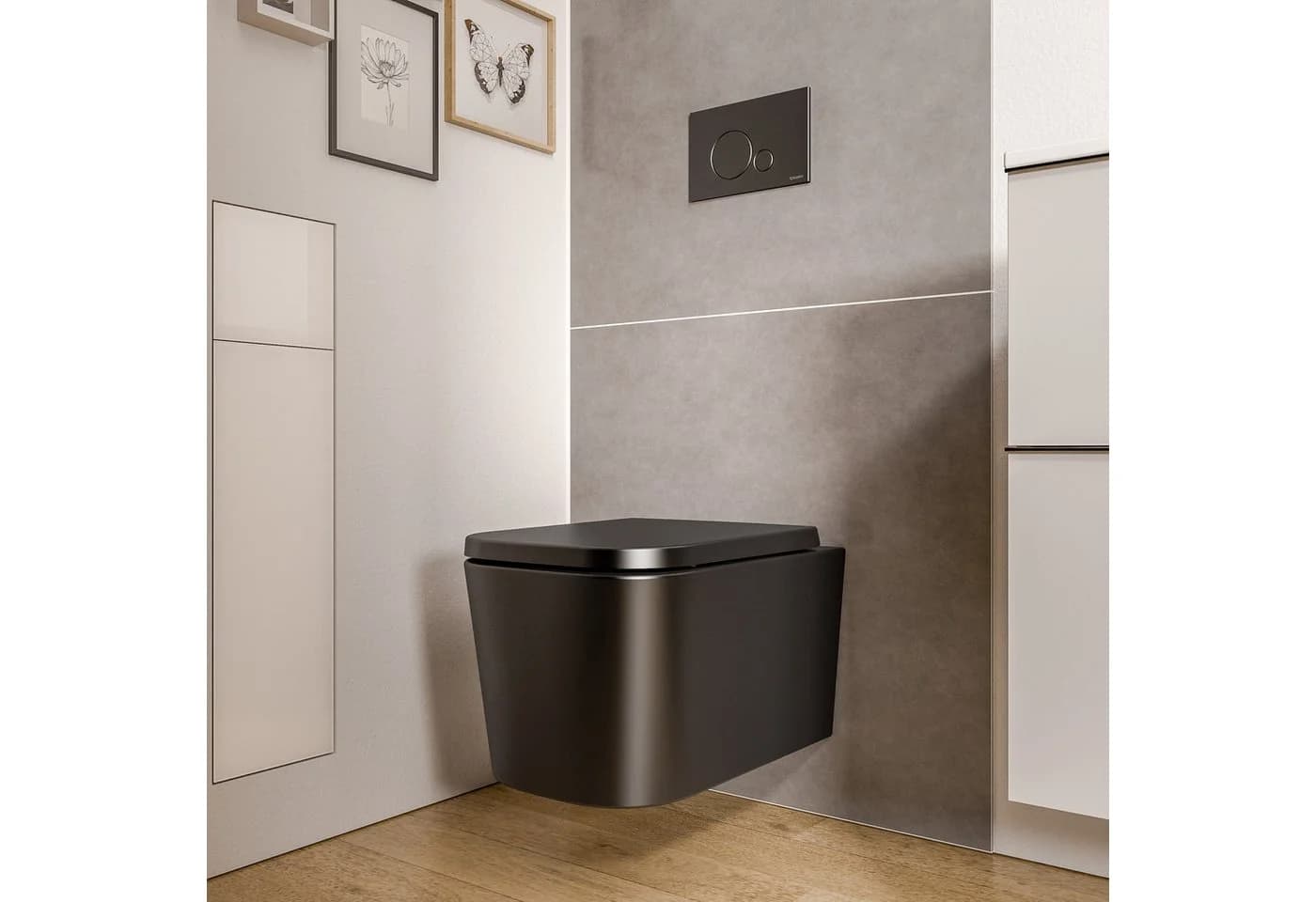 Bernstein LAVOA Wand-WC Set Schwarz matt Spülrandlos Softclose - Bild 2