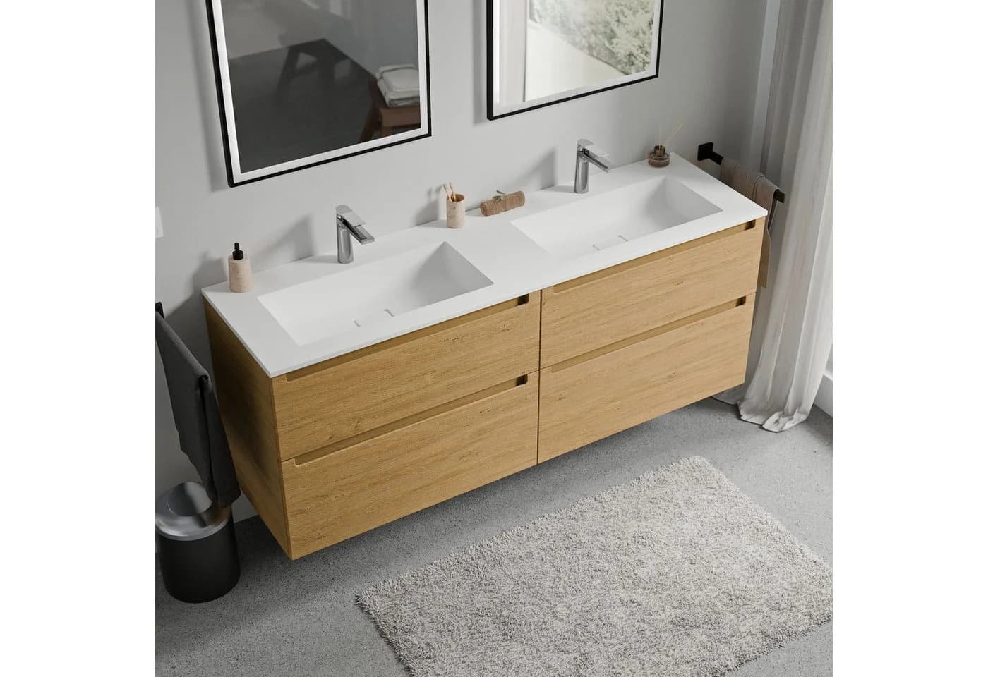 Bernstein VIREO 160cm Waschtischunterschrank mit Doppelwaschbecken