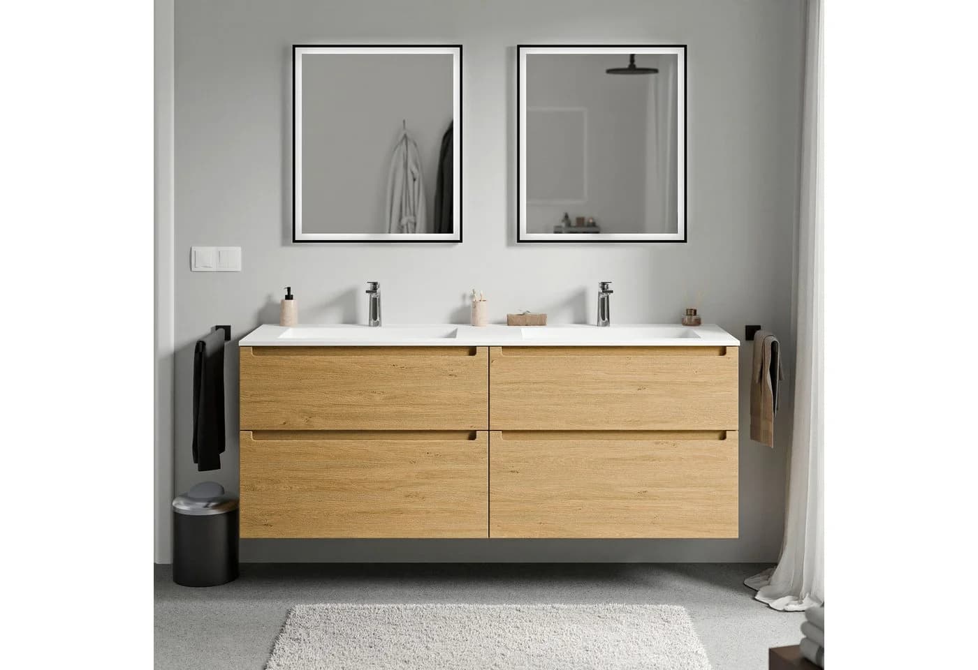 Bernstein VIREO 160cm Waschtischunterschrank mit Doppelwaschbecken - Bild 2