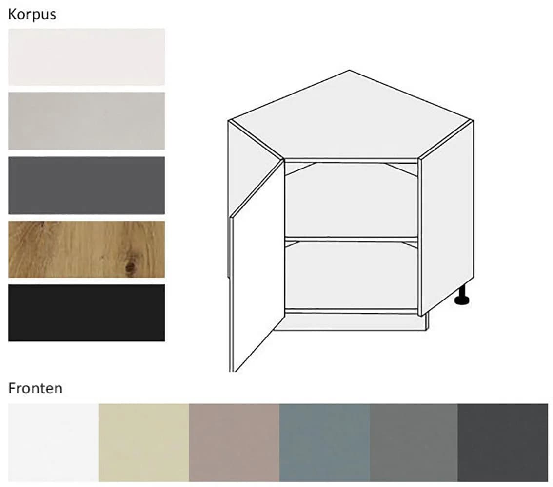 Feldmann-Wohnen Eckschrank Kvantum Dust Grey Matt Soft-Close