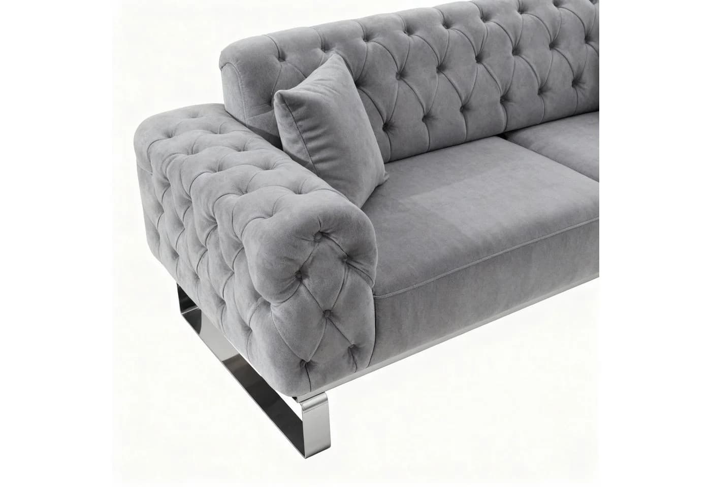Palms-Store Sofa Set Jumeirah 3-Sitzer+2-Sitzer+Sessel in Samtstoff, Spar-Set, in 5 Stofffarben & 3 Fußvarianten erhältlich - Bild 5