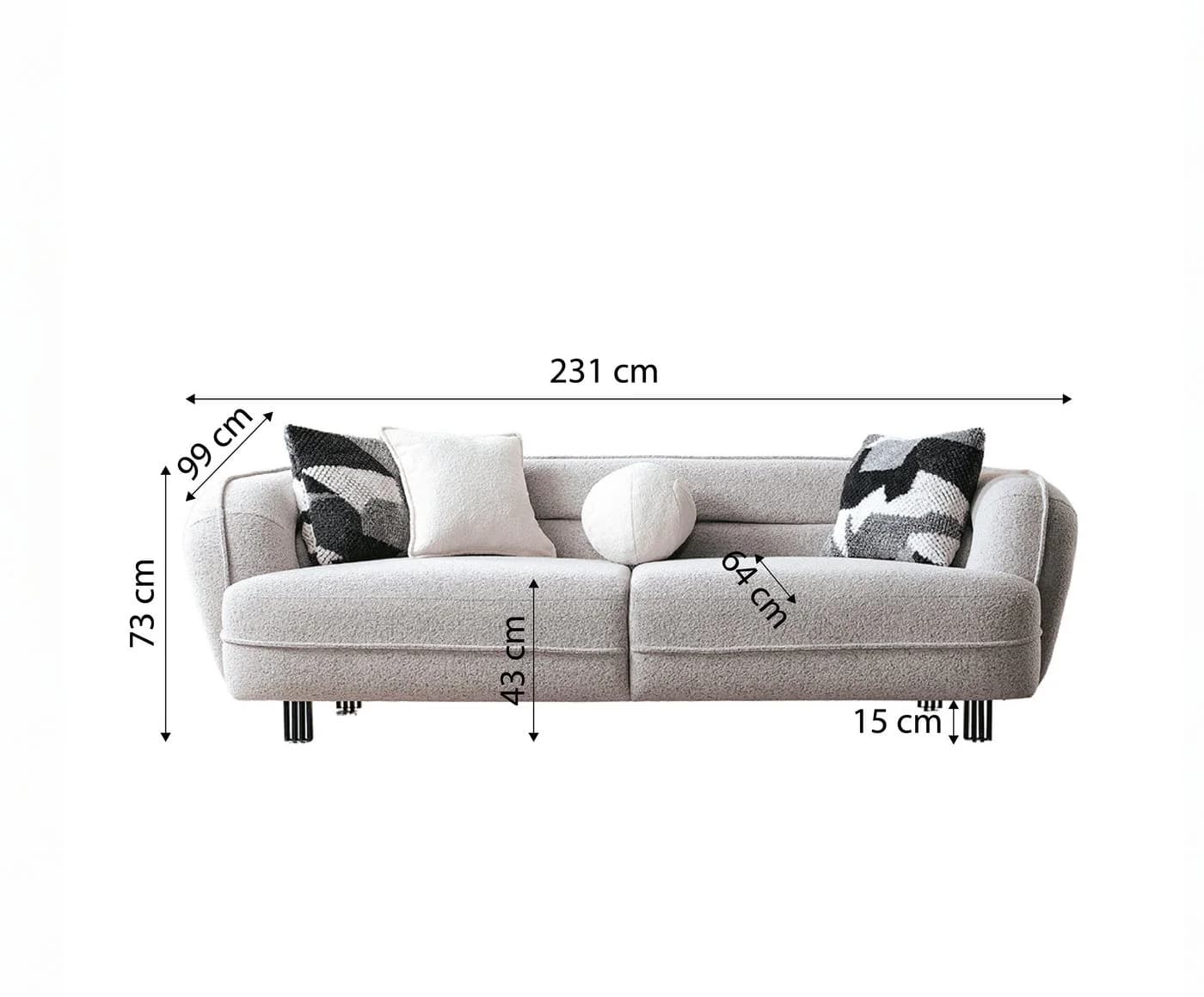 Palms-Store Sofa Set Marsilia mit Zierkissen, 3 Farben - Bild 4
