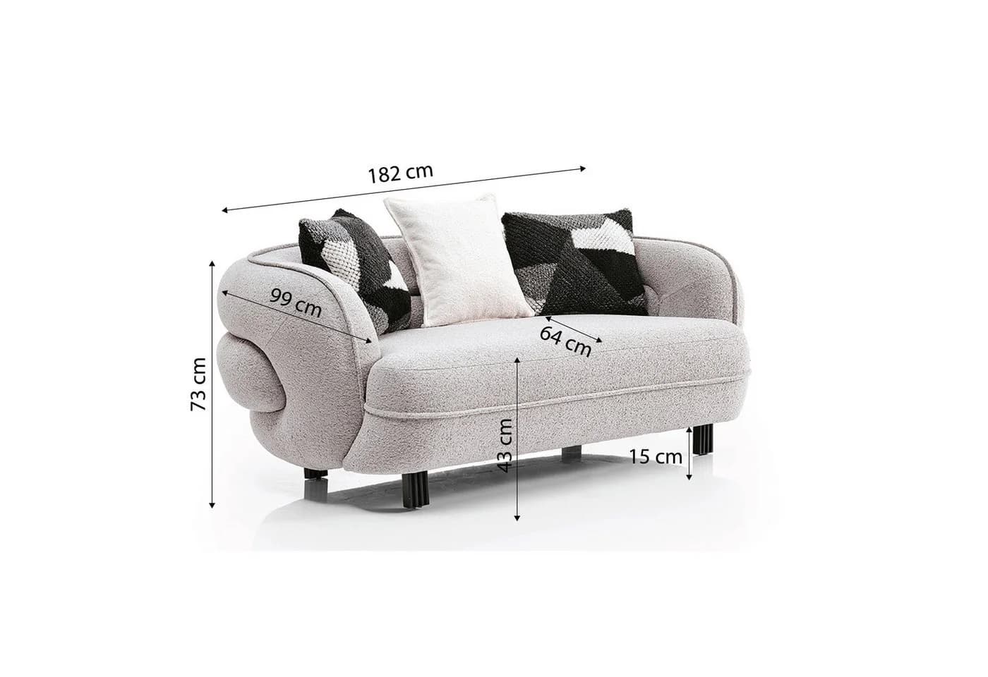 Palms-Store Sofa Set Marsilia mit Zierkissen, 3 Farben - Bild 5