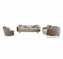 Palms-Store Sofa Set MIRA mit Knopfheftung 5 Farben 3-Sitzer + 3-Sitzer + Sessel Bild 2