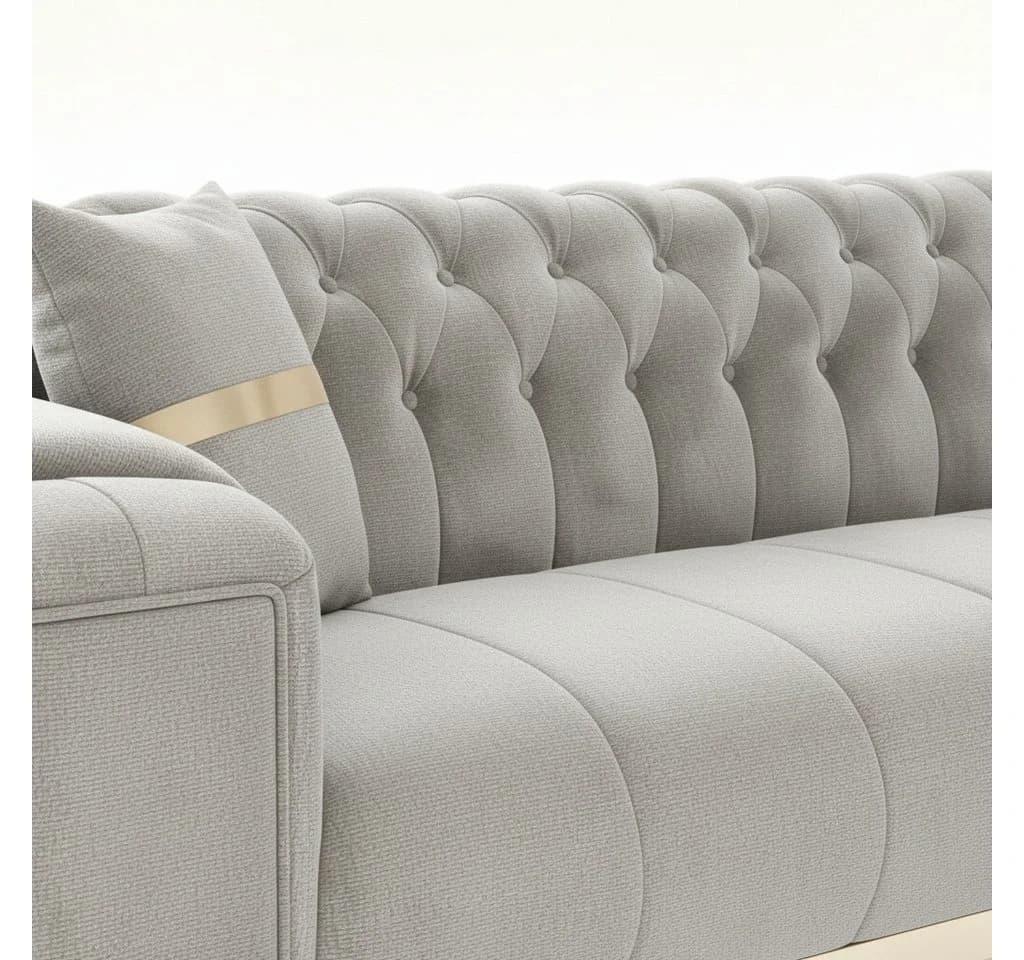Palms-Store Sofa-Set Imperial Premium Grau Samt mit Schlaffunktion - Bild 3