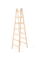 PROREGAL® Stehleiter Wood Double Giraffe Holz Sprossenleiter Braun Bild 1