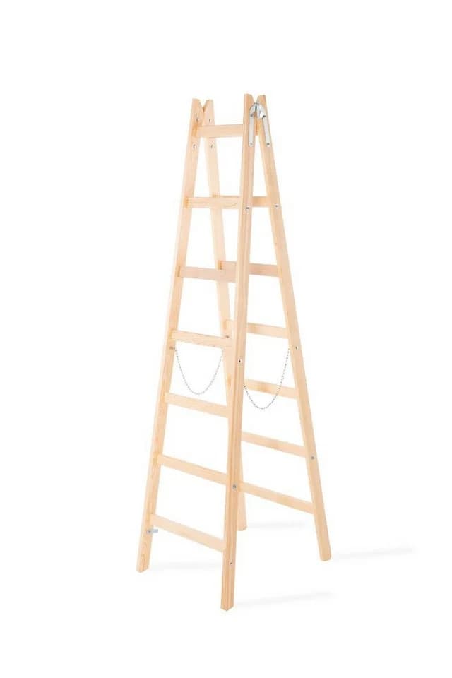 PROREGAL® Stehleiter Wood Double Giraffe Holz Sprossenleiter Braun