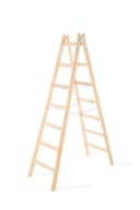 PROREGAL® Stehleiter Wood Double Giraffe Holz Sprossenleiter Braun Bild 2