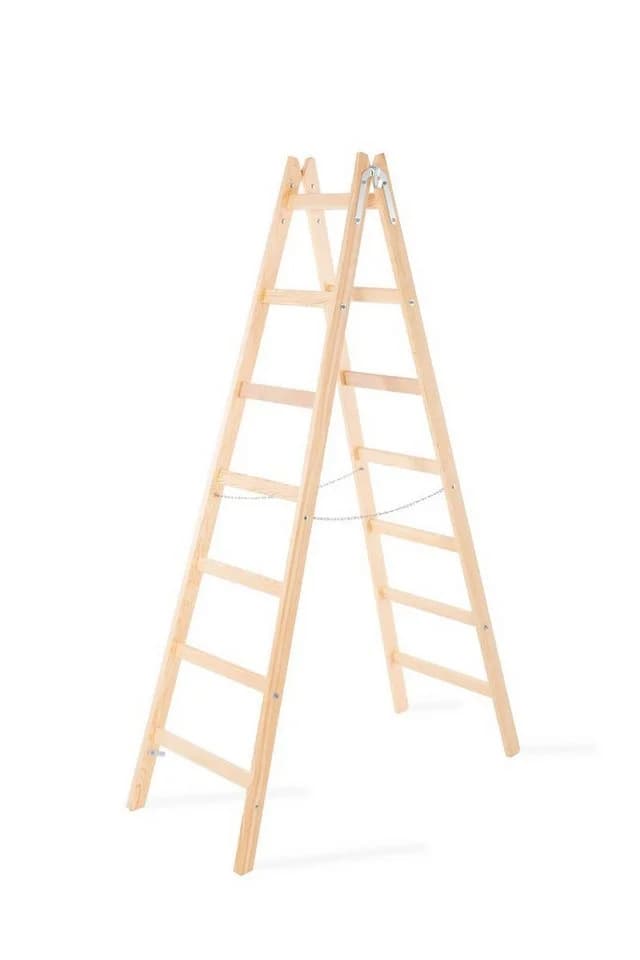 PROREGAL® Stehleiter Wood Double Giraffe Holz Sprossenleiter Braun - Bild 2
