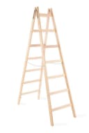 PROREGAL® Stehleiter Wood Double Giraffe Holz Sprossenleiter Braun Bild 3