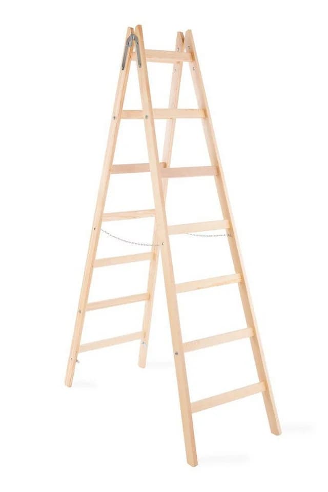 PROREGAL® Stehleiter Wood Double Giraffe Holz Sprossenleiter Braun - Bild 3