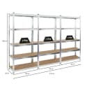 PROREGAL® Schwerlastregal RAGNAR 3-tlg. Silber Stahl Bild 1