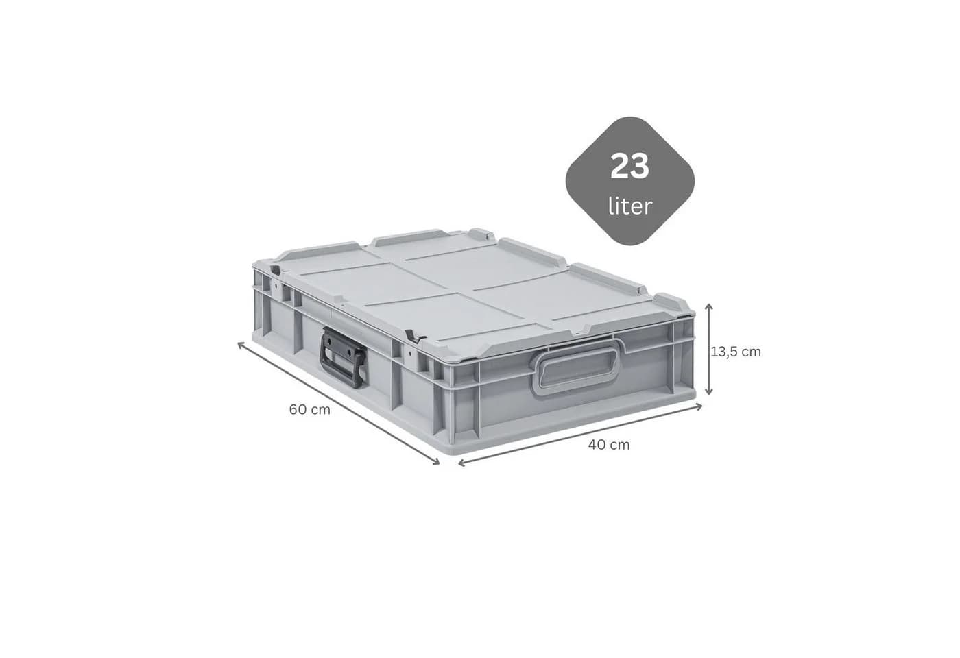 PROREGAL® Stapelbox Eurobox NextGen Portable Grau - Robuste Kunststoffbox