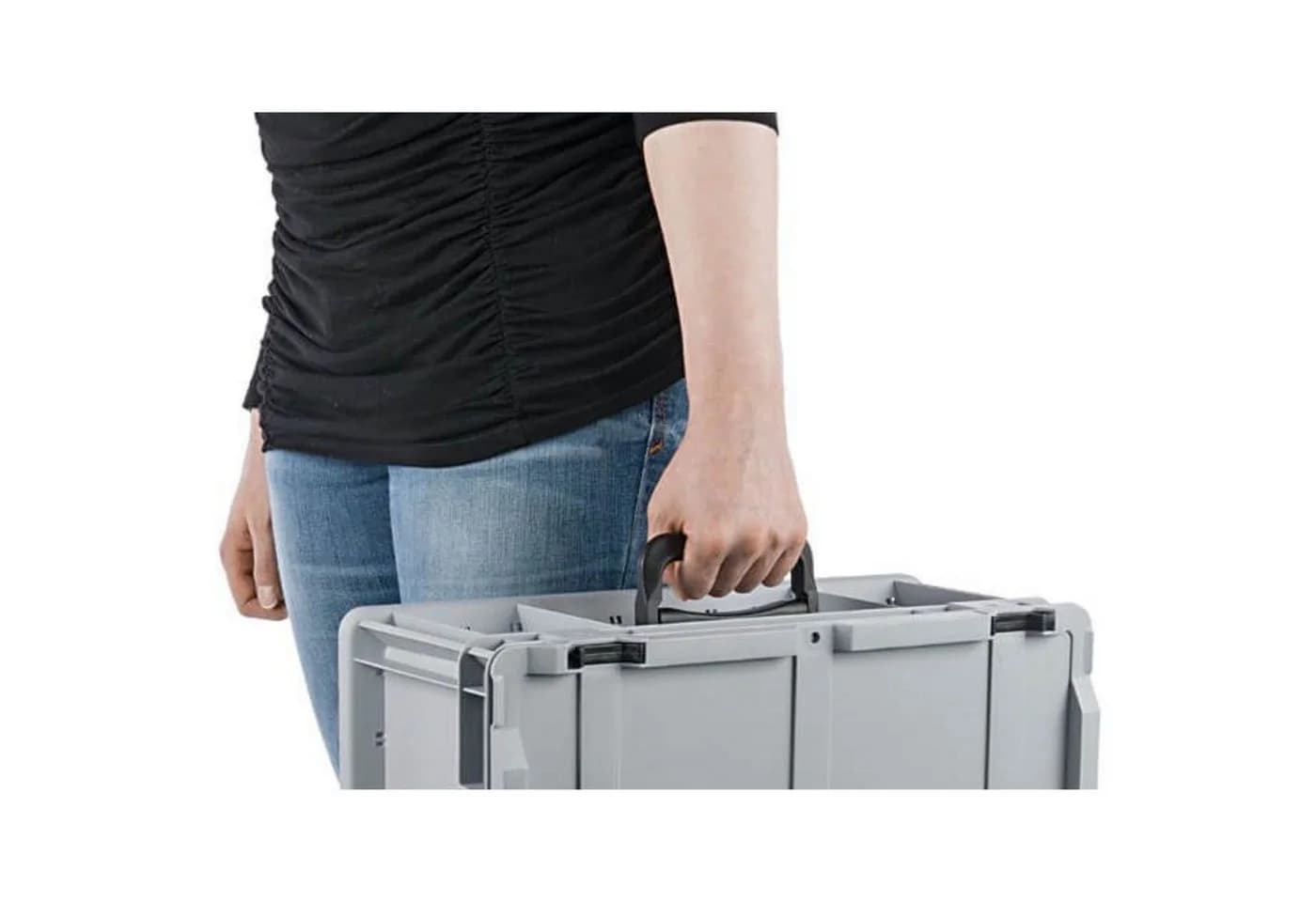 PROREGAL® Stapelbox Eurobox NextGen Portable Grau - Robuste Kunststoffbox - Bild 4