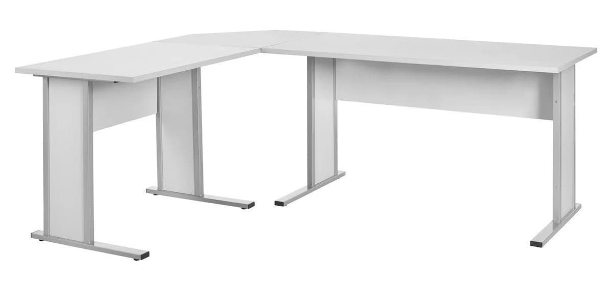 PROREGAL® Eckschreibtisch Möbelpartner Eckplatte Lion, Lichtgrau