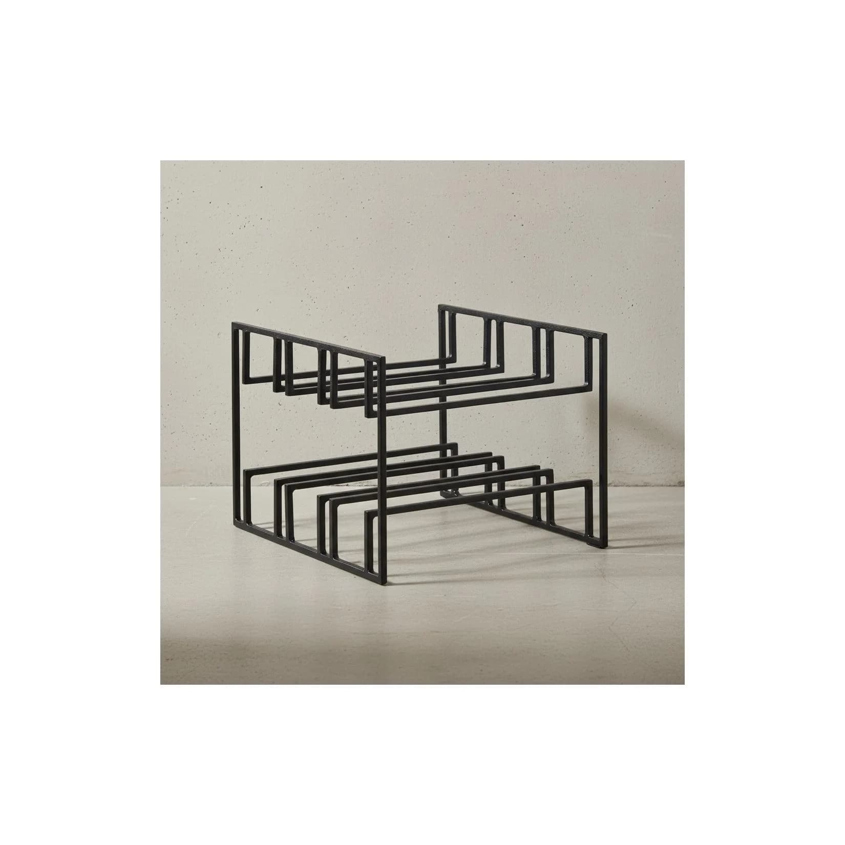 KADIMA DESIGN Schwarzer Eisen Weinhalter für 6 Flaschen Modernes Design