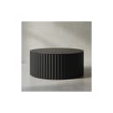 KADIMA DESIGN Runder Sofatisch mit Wellen-Muster Metall Schwarz Bild 1