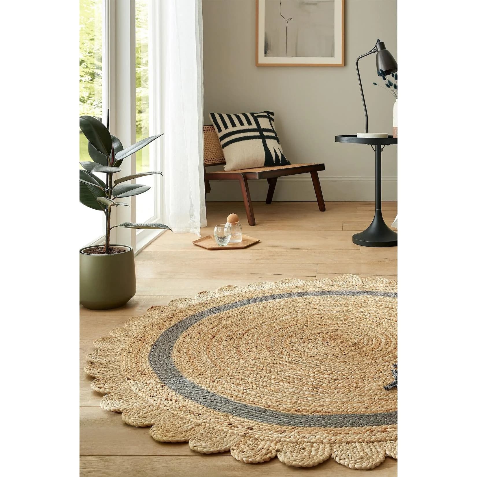 Kadima Design Teppich PLYM Jute 160x160 cm Braun-Grau