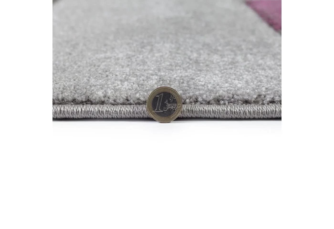 KADIMA DESIGN Teppich NIDD CLARA Geometrisch Lila-Grau