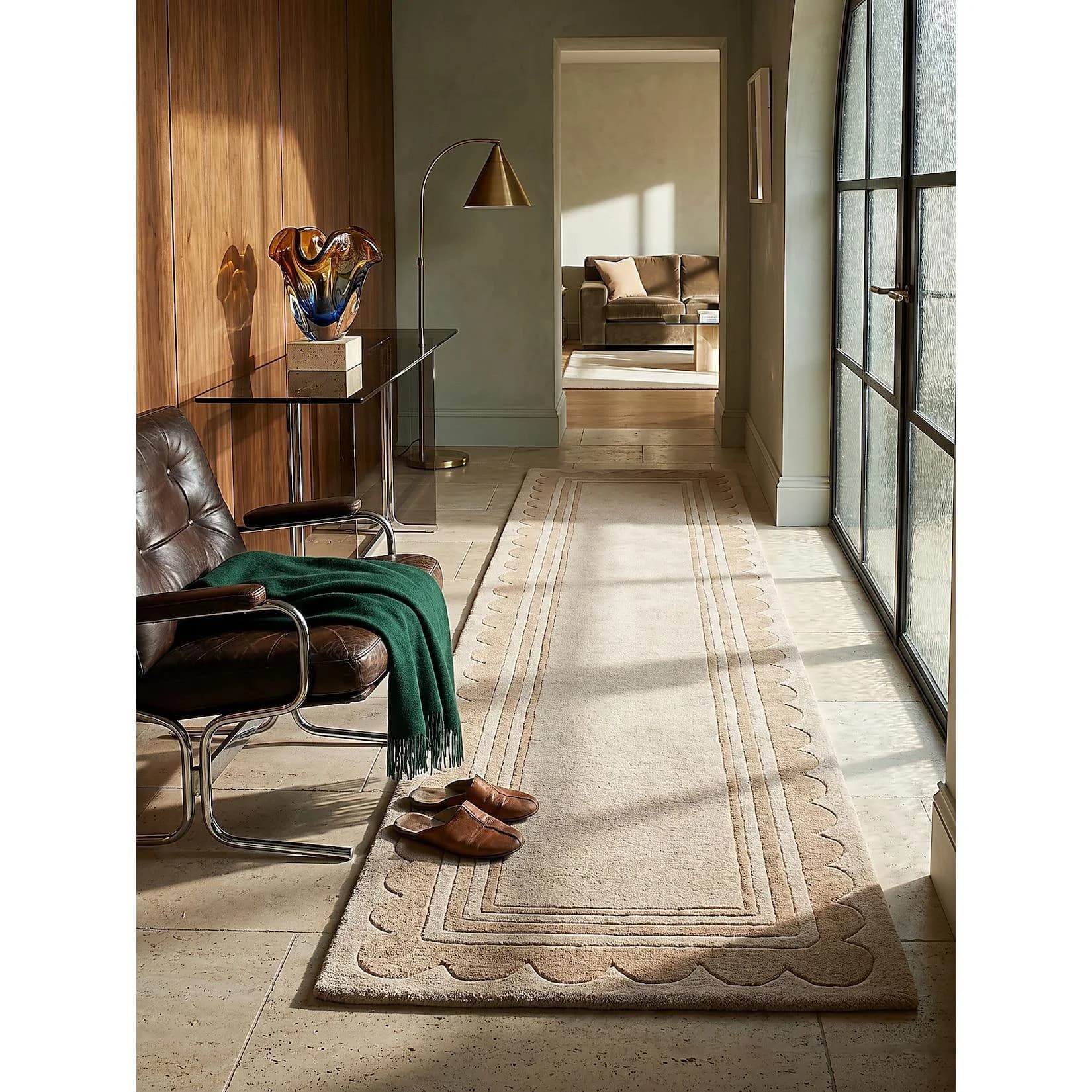 Kadima Design WENSUM Teppich-Läufer Kurzflor Beige Wolle