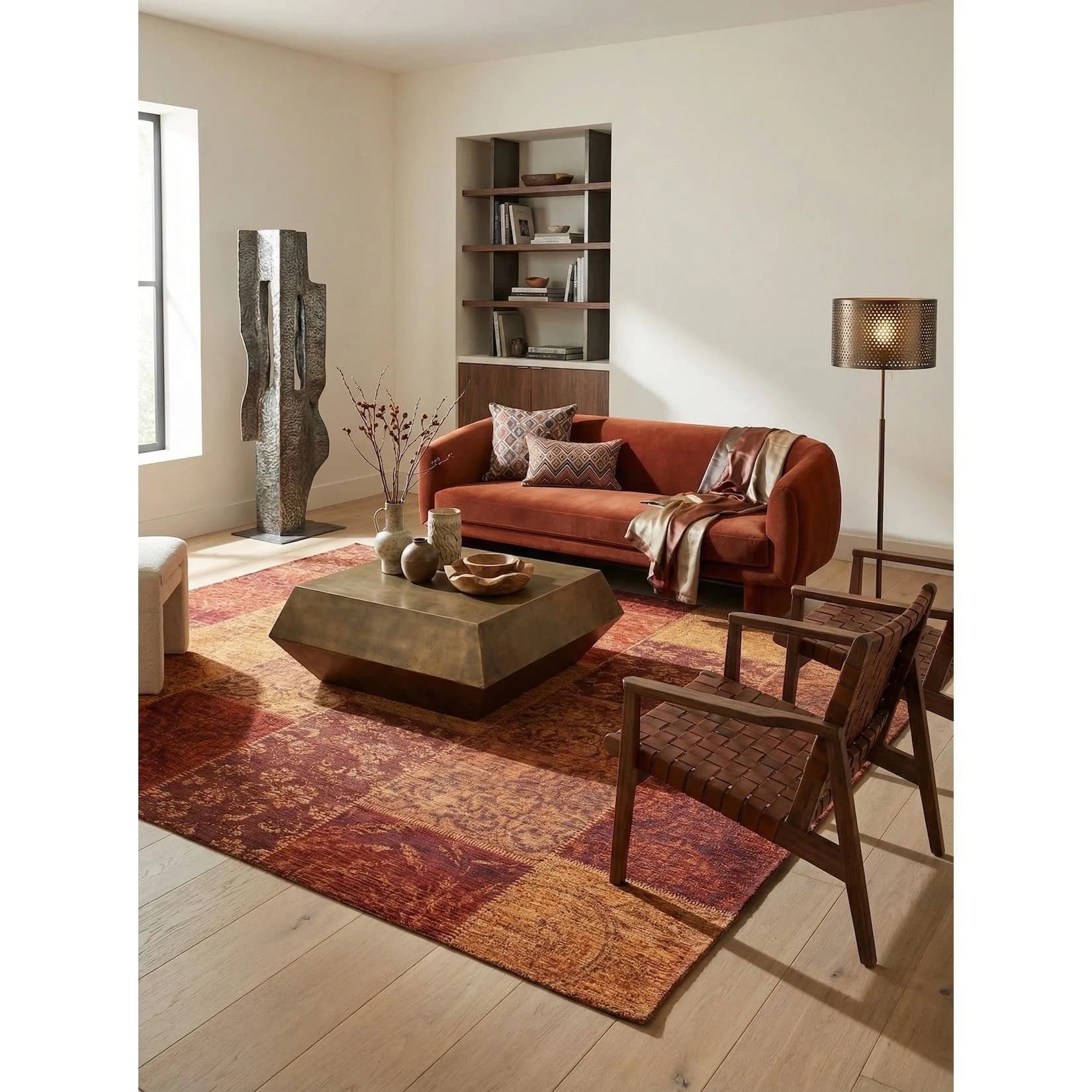 Kadima Design Flachgewebe-Teppich COQUET Patchwork Chenille Orange