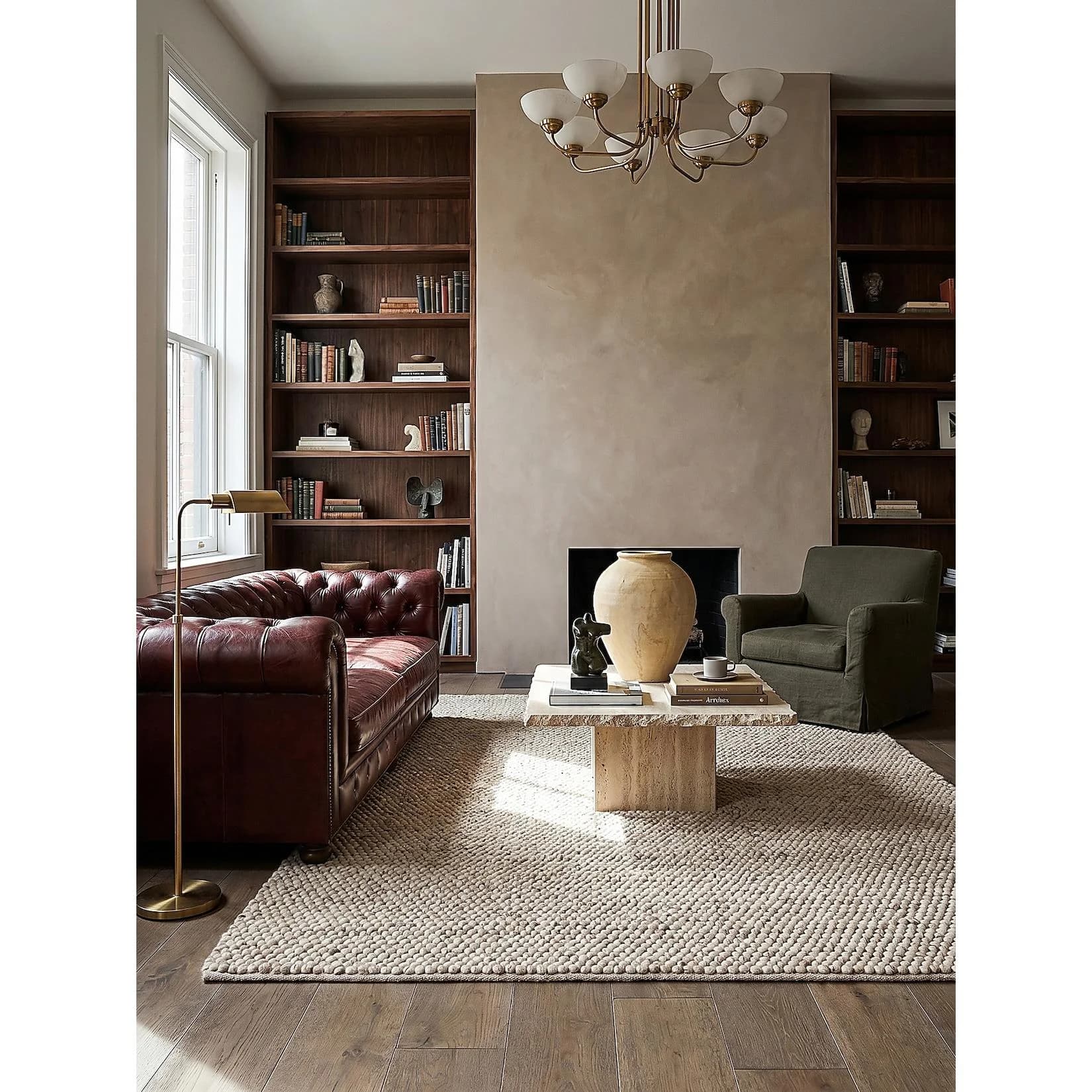 Kadima Design MEDWAY Designerteppich Beige Wollmischung Flachgewebe