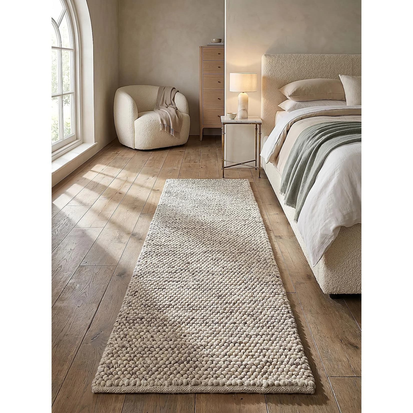 Kadima Design Teppich-Läufer MEDWAY Beige Wollmischung 60x230 cm