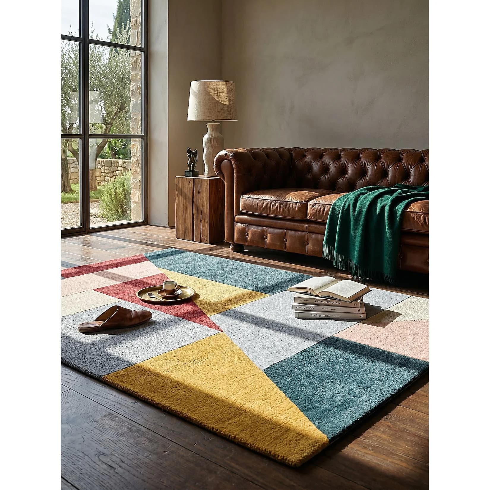 KADIMA DESIGN Designerteppich DEBEN Color-Block Wolle 200x290 cm