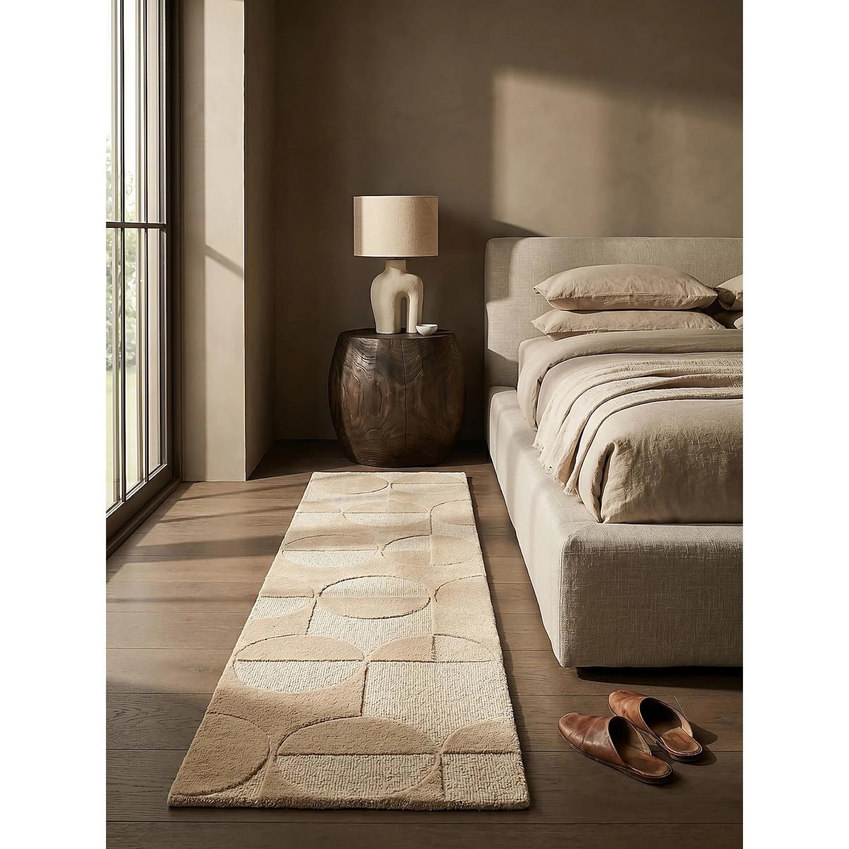 KADIMA DESIGN DEBEN Teppich-Läufer Kurzflor Wolle 60x230 cm Natur