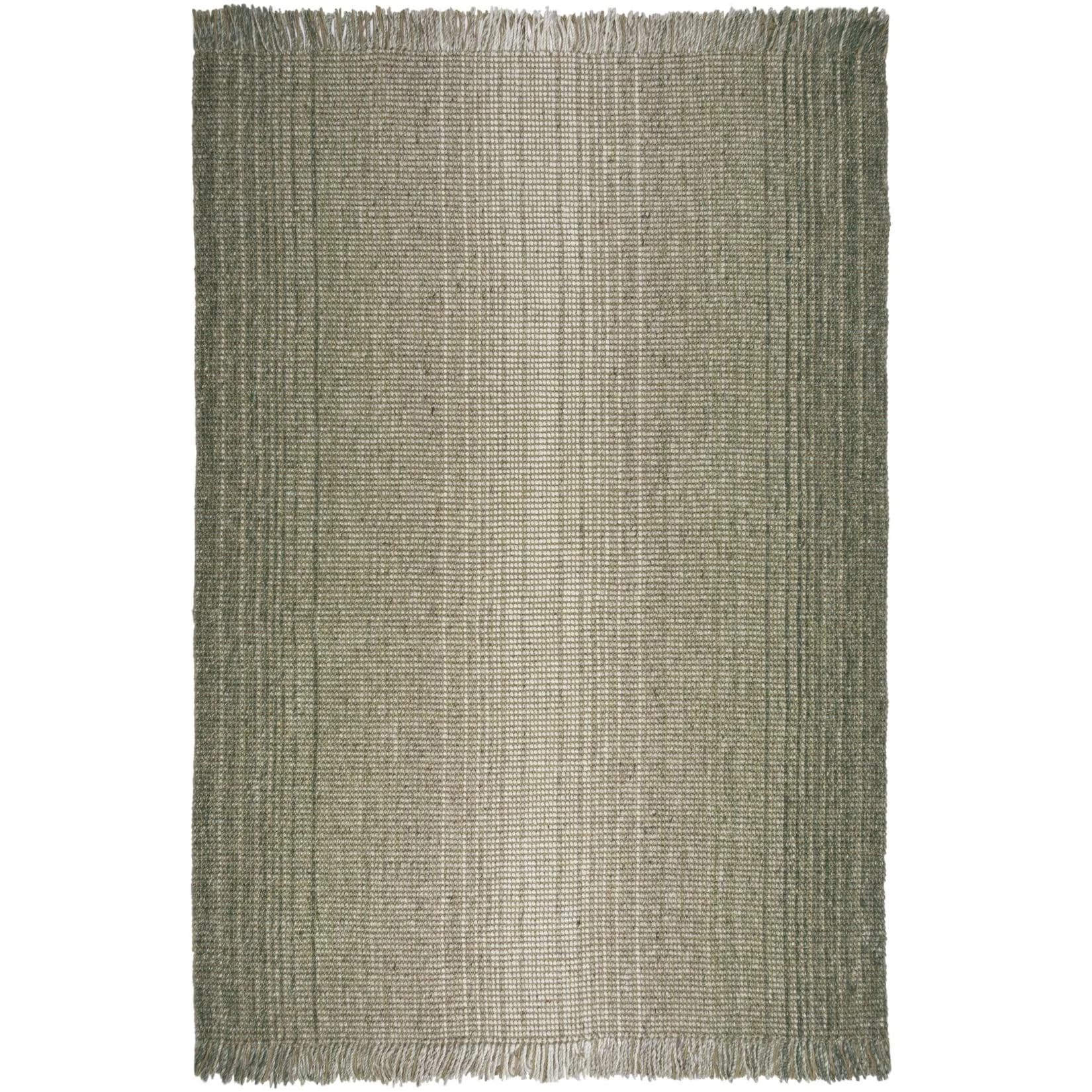 Luxus Handgewebter Teppich Jute Wolle Mix Grün Kadima Design