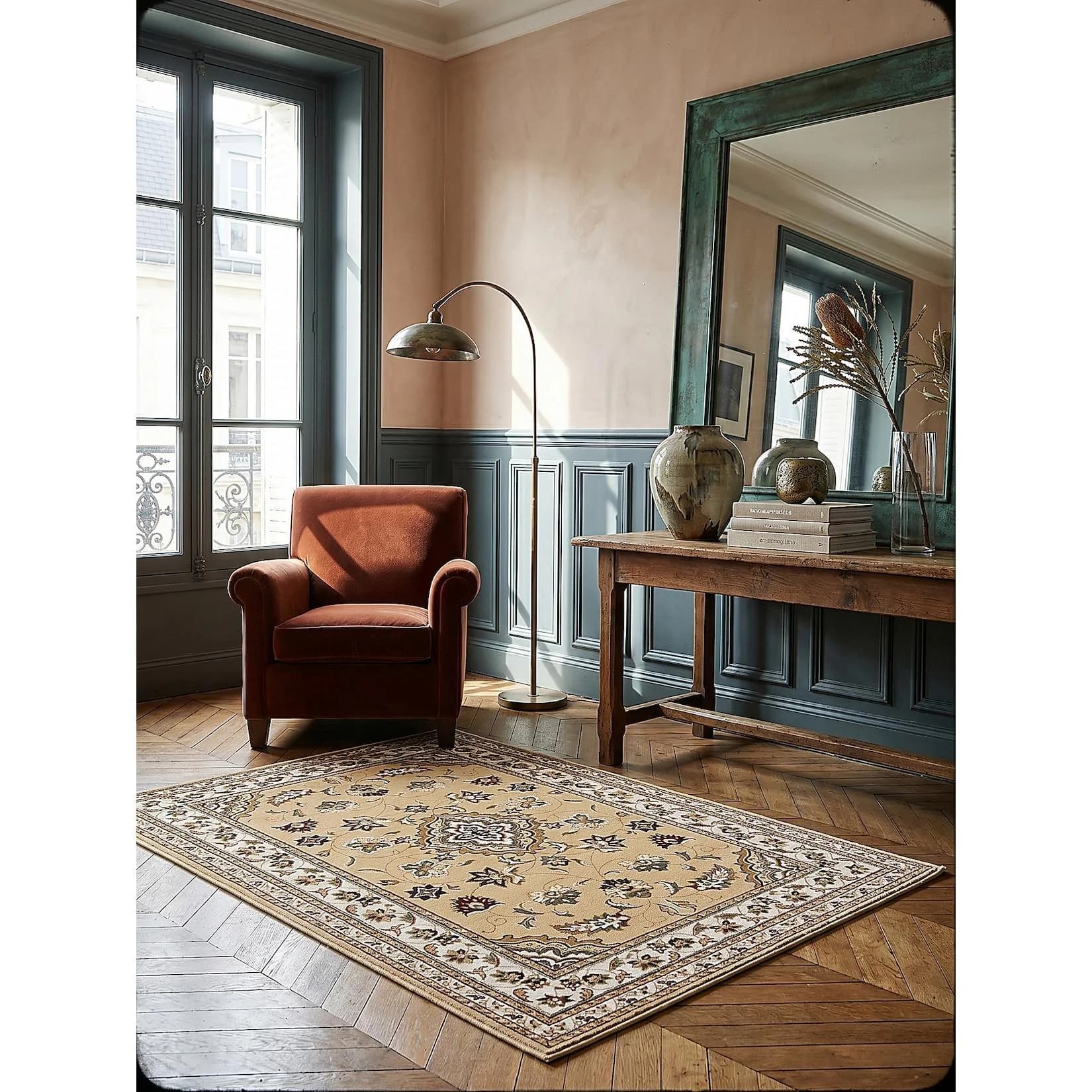 KADIMA DESIGN Teppich Mittelflor GLAZERT Orient Medaillon Braun